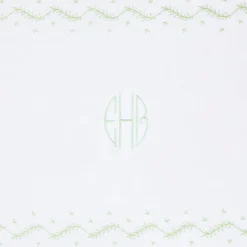 Embroidered Crib Sheet in Meadow