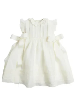 Embroidered Lace Trim Dress in Ivory