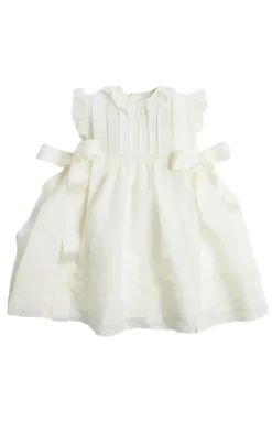 Embroidered Lace Trim Dress in Ivory