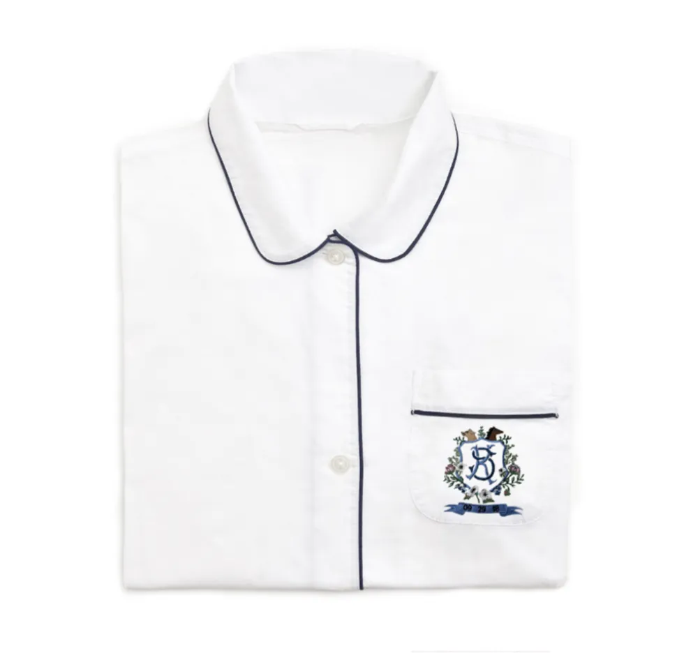 Embroidered Pajamas with Piping, Bespoke Art