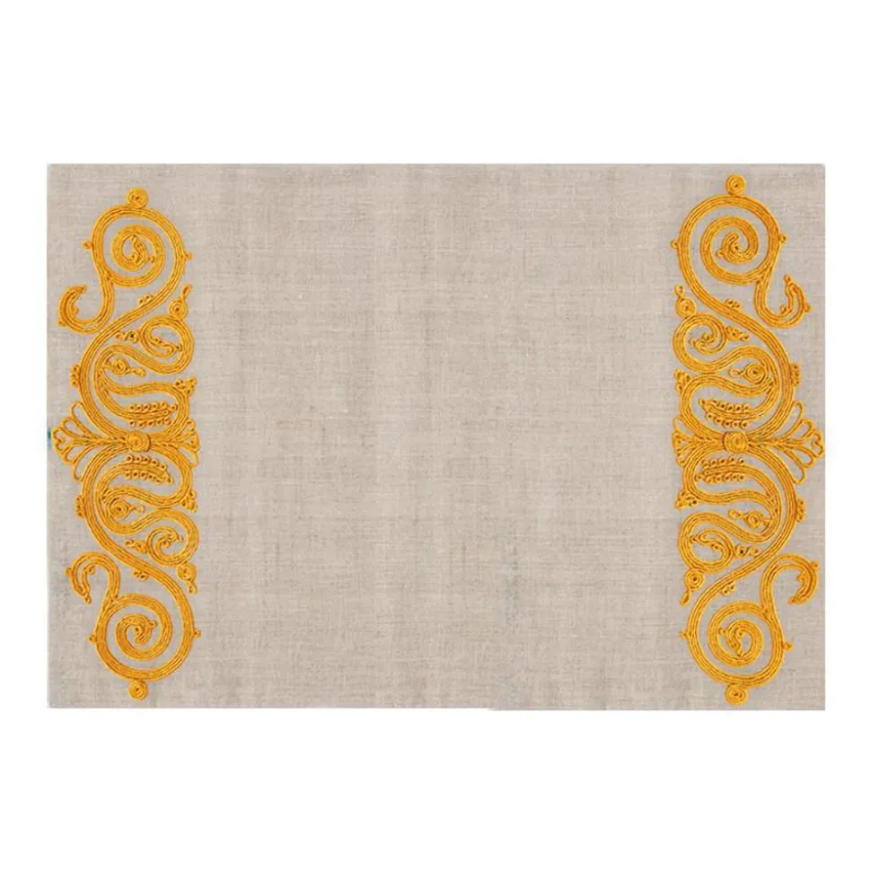 Embroidered Placemat In Yellow