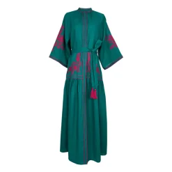 Emerald & Pink Swan Dress