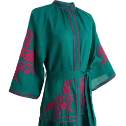 Emerald & Pink Swan Dress