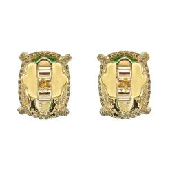 Emerald Cushion Wing Studs