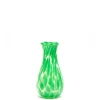 Emerald Green Transparent Spotted Bud Vase