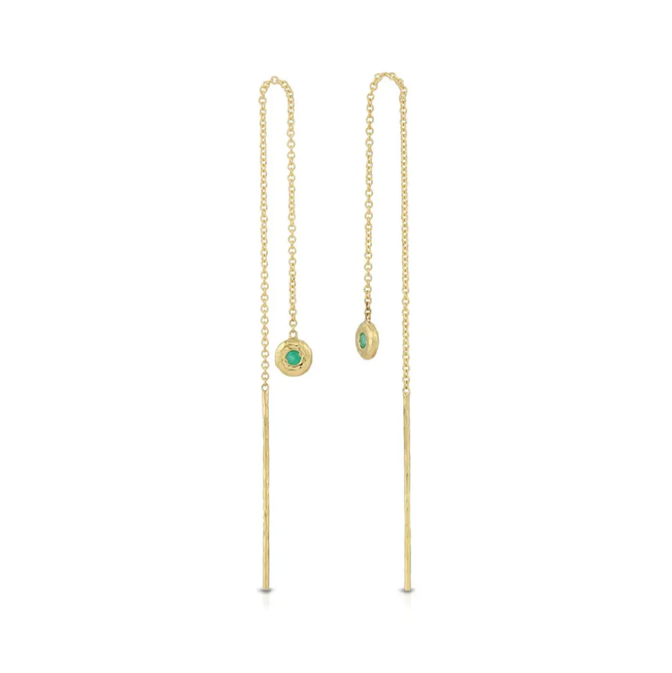 Emerald Nesting Gem Drop Earrings