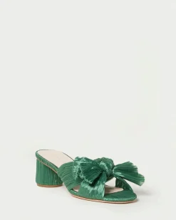 Emilia Pleated Bow Heel in Sage