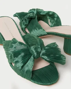 Emilia Pleated Bow Heel in Sage
