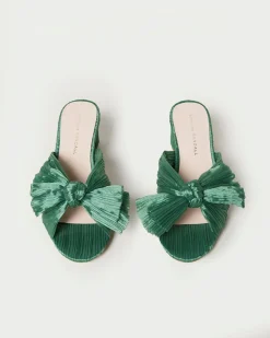 Emilia Pleated Bow Heel in Sage