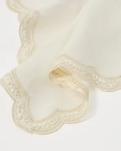 Emilia Scallop Embroidered Napkin