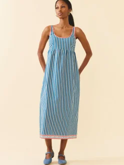 Emily Dress in Navy Stripe
