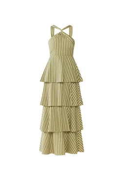 Emma Dress in Meadow Stripe