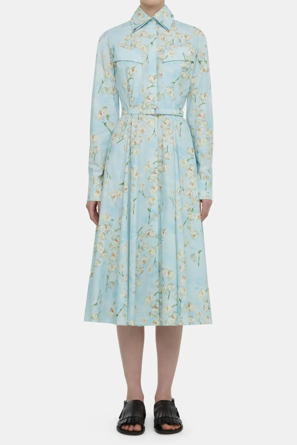 Emmalyna Dress with Little Lillie's on Blue Cotton