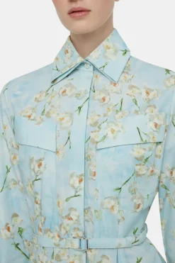 Emmalyna Dress with Little Lillie's on Blue Cotton