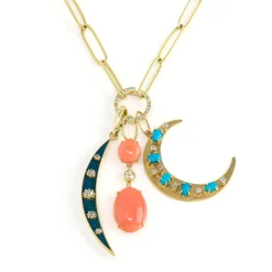 Enamel Crescent Charm