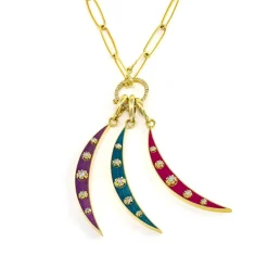 Enamel Crescent Charm