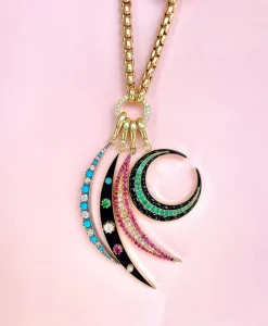 Enamel Crescent Charm
