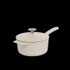 Enameled Cast Iron Saucepan in White