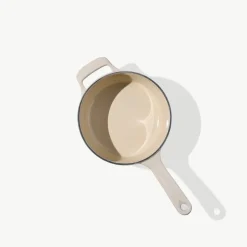 Enameled Cast Iron Saucepan in White