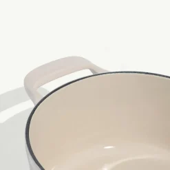 Enameled Cast Iron Saucepan in White