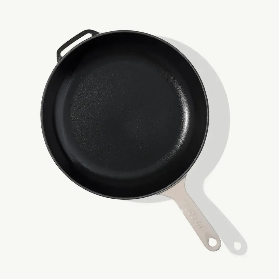Enameled Cast Iron Skillet in Antique White