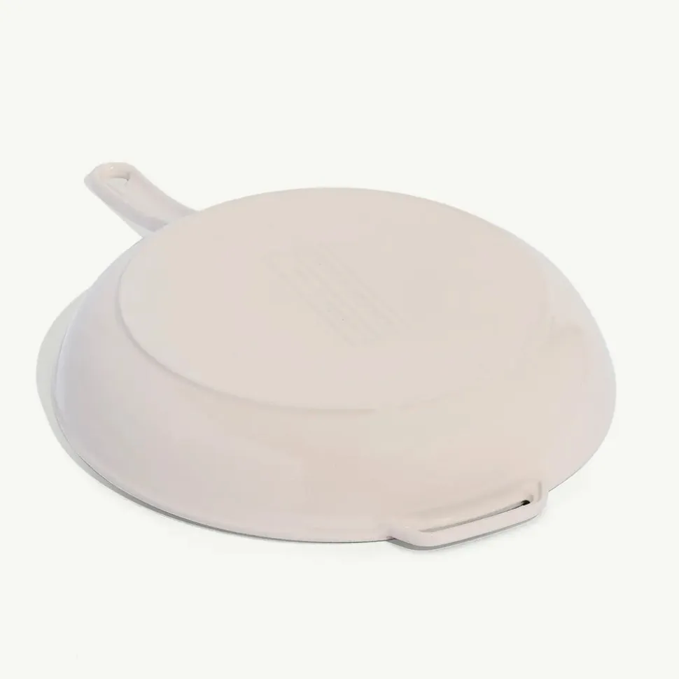 Enameled Cast Iron Skillet in Antique White