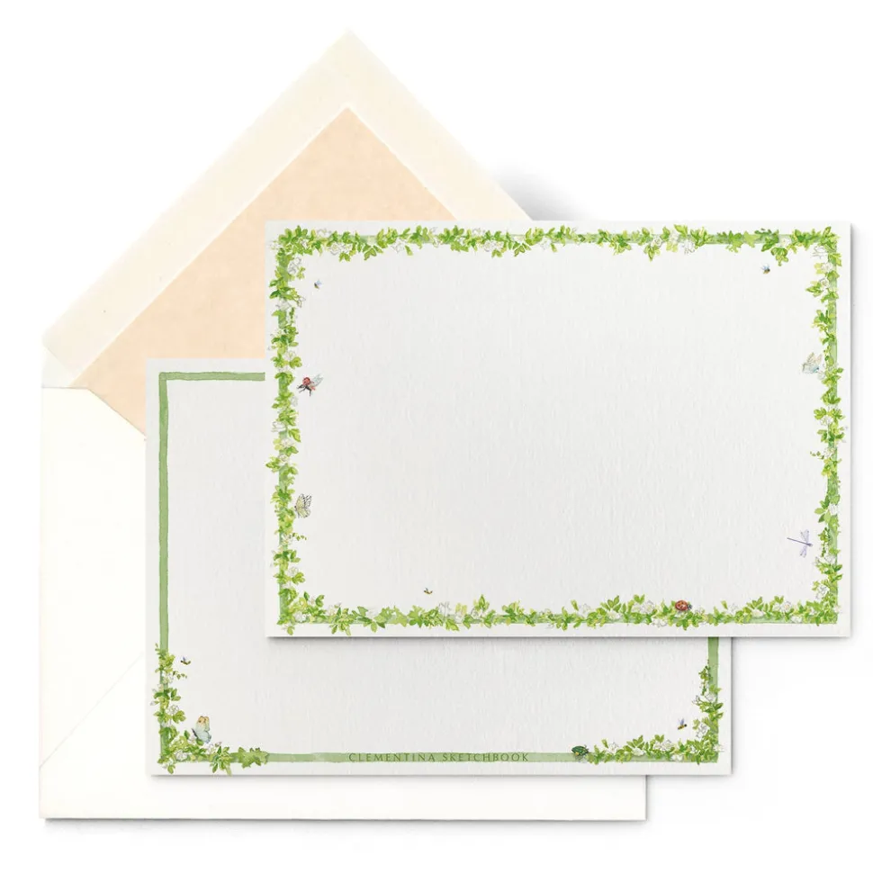 Enchanted Garden Stationery Cards, Personalized Set of 50
