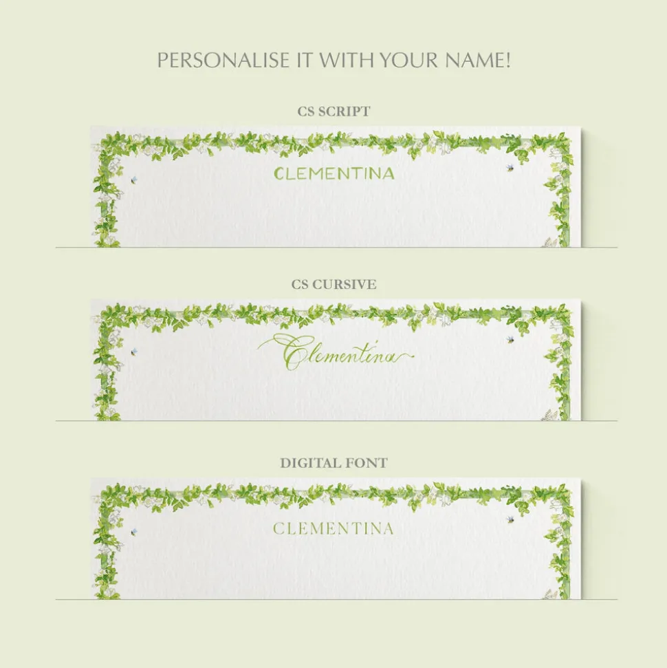 Enchanted Garden Stationery Cards, Personalized Set of 50