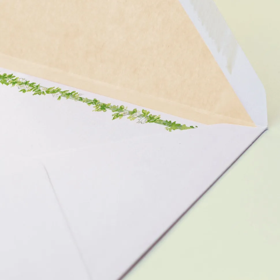 Enchanted Garden Stationery Cards, Personalized Set of 50