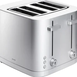Enfinigy 4-Slice Toaster, Extra Wide 1.5" Slots for Bagels and Toast, Silver