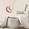 Enoki Storage Ottoman in Boucle in Ivory Boucle