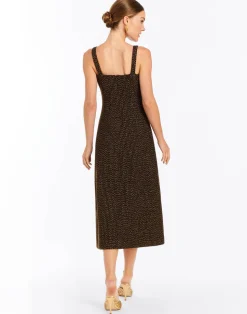 Espresso Midi Dress in Chestnut Gold