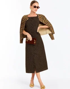 Espresso Midi Dress in Chestnut Gold