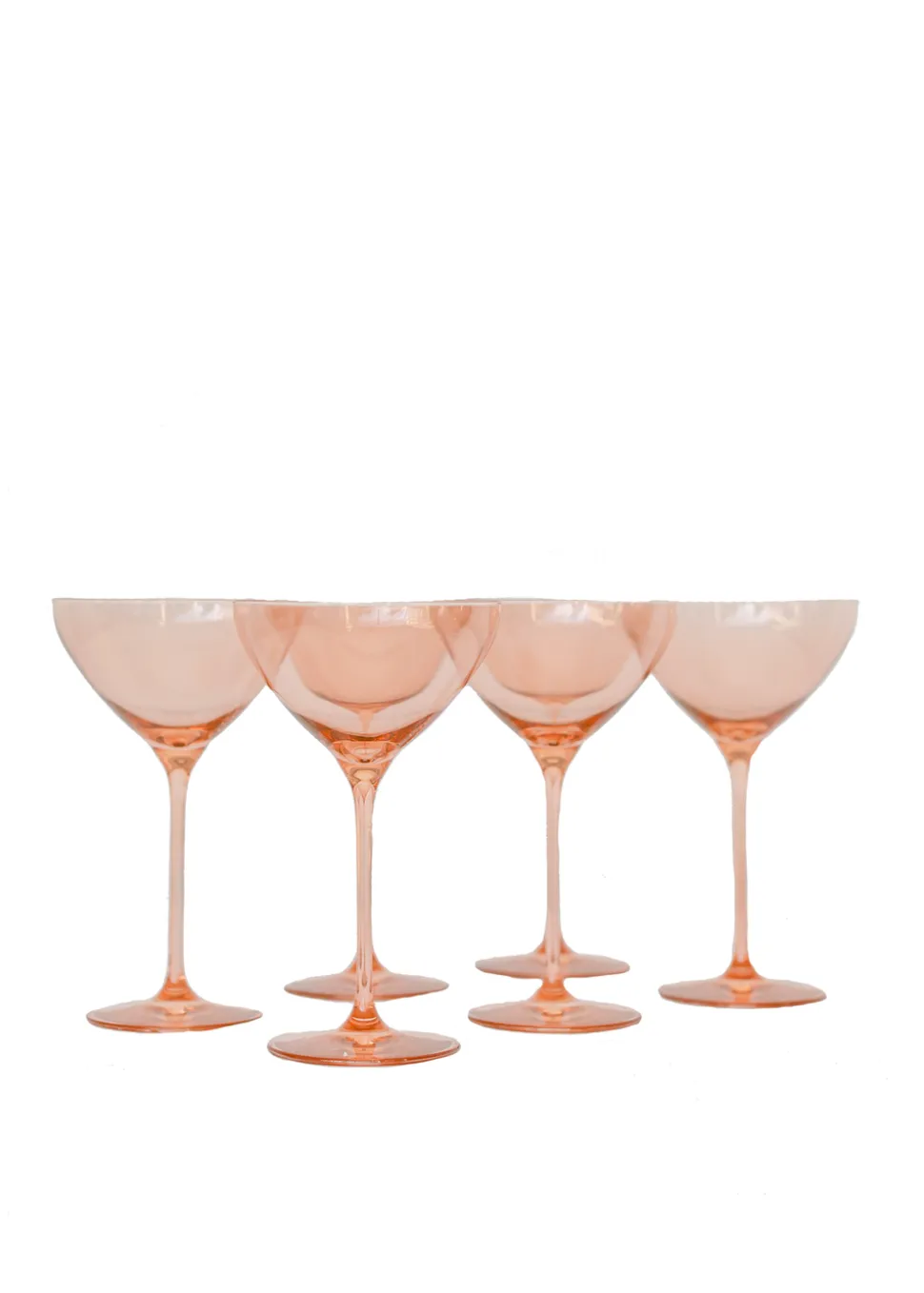 Estelle Colored Martini Glass in Blush Pink, Set of 6