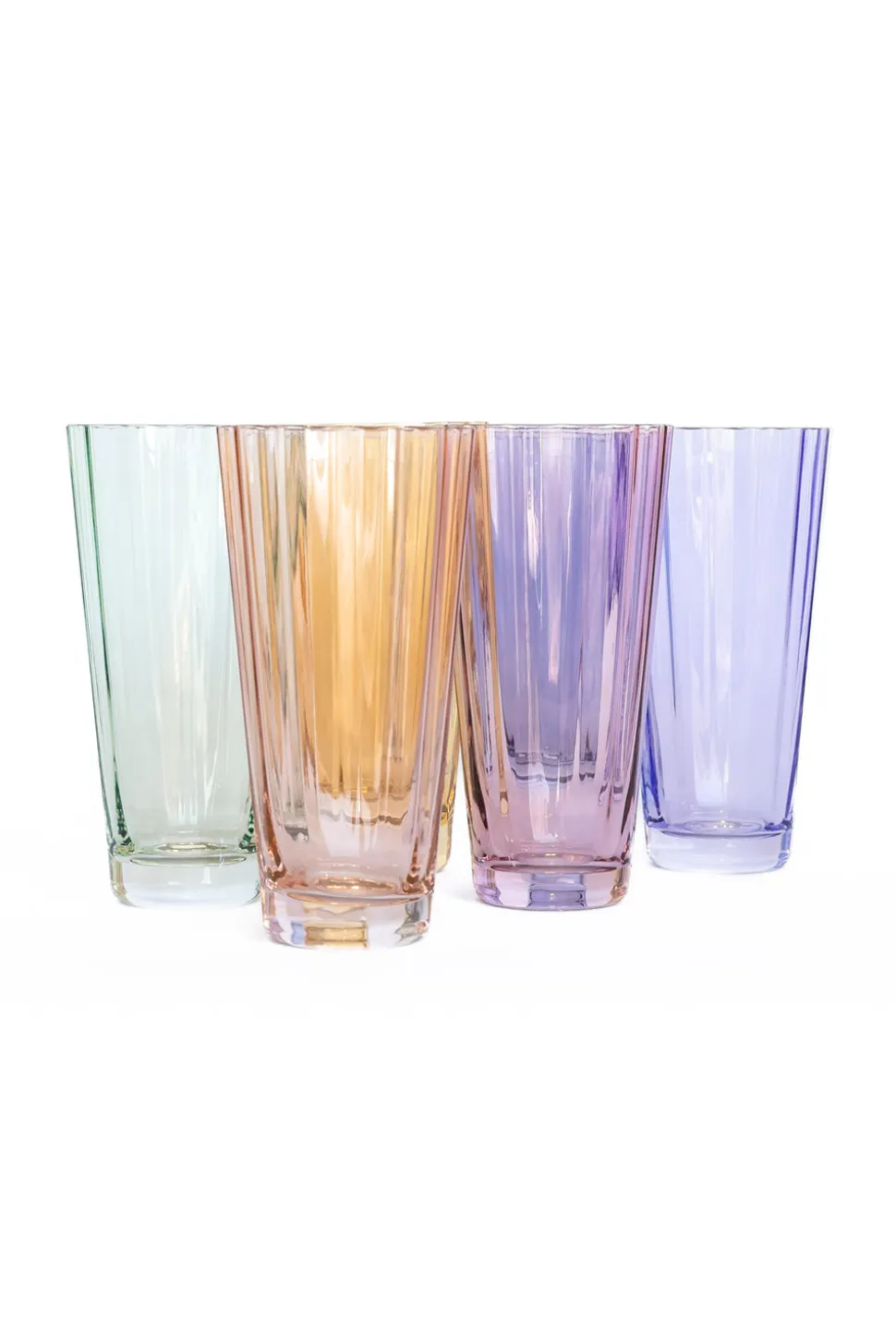 Estelle Colored Sunday High Balls, Set of 6 in Pastel Mixed Set