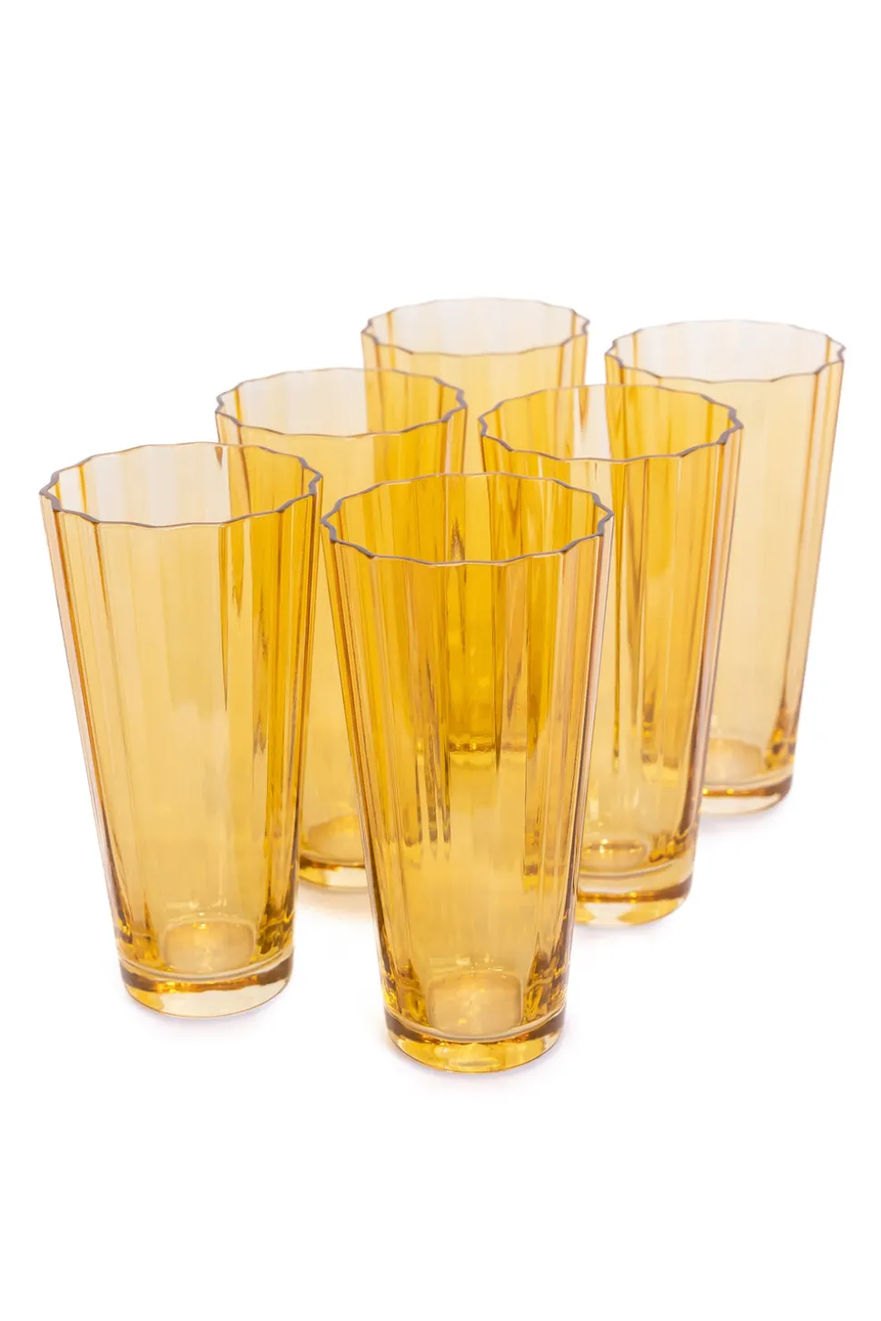 Estelle Colored Sunday High Balls, Set of 6 in Yellow