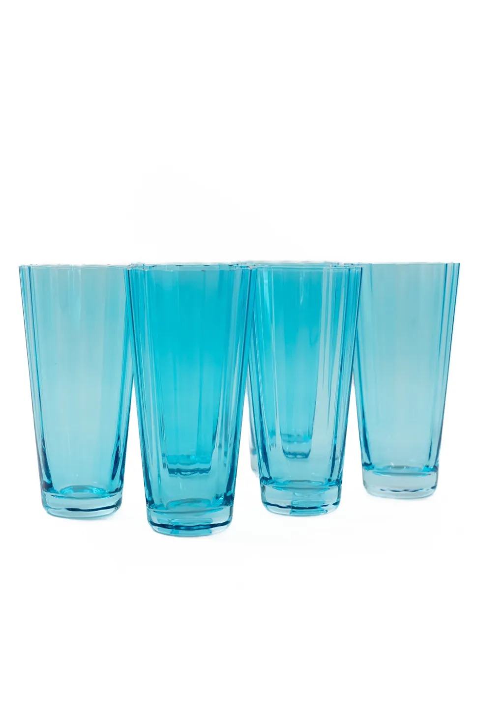 Estelle Colored Sunday High Balls, Set of 6 in Ocean Blue