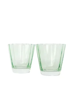 Estelle Colored Sunday Low Balls, Set of 2 in Mint Green