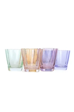 Estelle Colored Sunday Low Balls, Set of 6 in Pastel Mixed Set