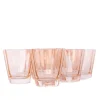 Estelle Colored Sunday Low Balls, Set of 6 in Blush Pink