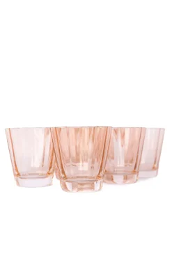 Estelle Colored Sunday Low Balls, Set of 6 in Blush Pink