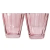 Estelle Colored Sunday Low Balls, Set of 2 in Rose
