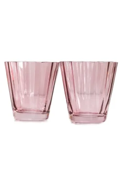Estelle Colored Sunday Low Balls, Set of 2 in Rose