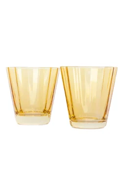 Estelle Colored Sunday Low Balls, Set of 2 in Yellow