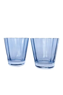 Estelle Colored Sunday Low Balls, Set of 2 in Cobalt Blue