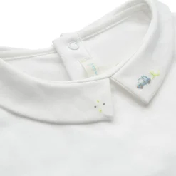 Ethan Embroidered Car Pointy Collar Onesie