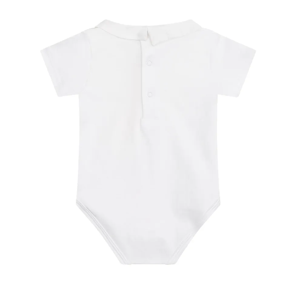 Ethan Embroidered Car Pointy Collar Onesie