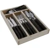 Everyday Flatware Set in Wenge Wood, Set of 24