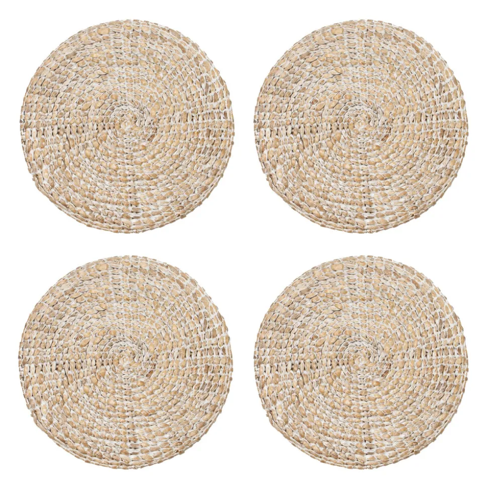 Everyday White Wash Round Placemat, Set of 4