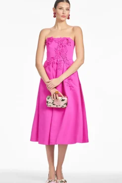 Evie Dress in Cerise